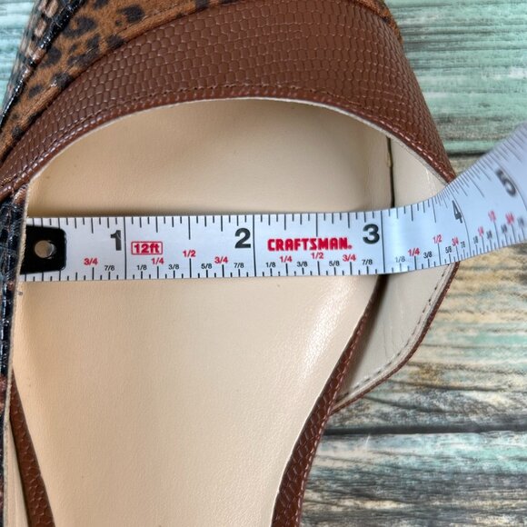 Jessica Simpson Flats Womens 7.5M Crissile Brown Animal Print Pointed Toe Shoes - Picture 8 of 10